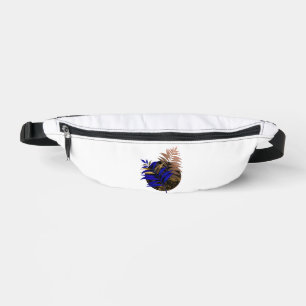 Blauer Farn im schwarzen Kreis Bauchtasche