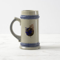 Blauer Farn im schwarzen Kreis