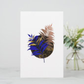 Blauer Farn im schwarzen Kreis Briefpapier (Stehend Vorderseite)