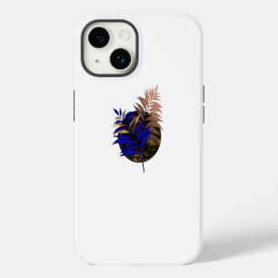 Blauer Farn im schwarzen Kreis Case-Mate iPhone 14 Hülle