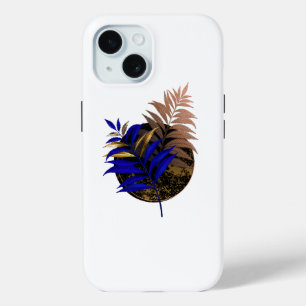 Blauer Farn im schwarzen Kreis Case-Mate iPhone Hülle