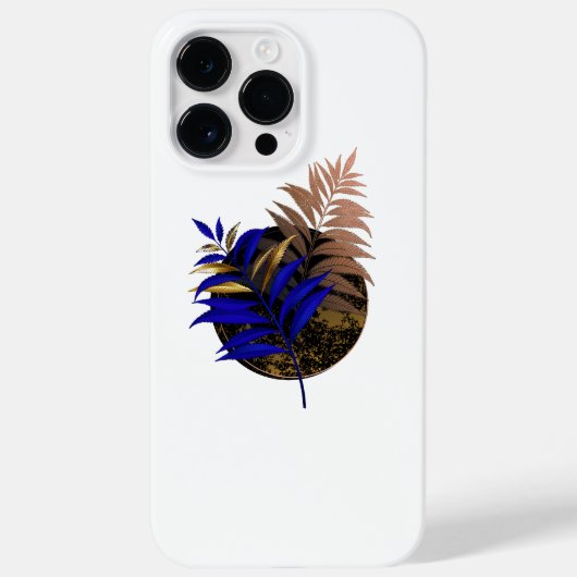 Blauer Farn im schwarzen Kreis Case-Mate iPhone Hülle (Rückseite)