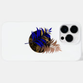 Blauer Farn im schwarzen Kreis Case-Mate iPhone Hülle (Rückseite (Horizontal))