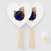 Blauer Farn im schwarzen Kreis Fächer (Vorne und Hinten)
