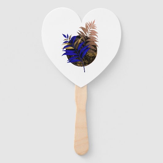 Blauer Farn im schwarzen Kreis Fächer (Vorderseite)