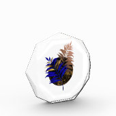 Blauer Farn im schwarzen Kreis Fotoblock (Links)