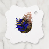 Blauer Farn im schwarzen Kreis Geschenkanhänger (Rückseite)