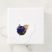 Blauer Farn im schwarzen Kreis Geschenkanhänger (Beispiel)