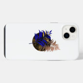 Blauer Farn im schwarzen Kreis iPhone Hülle (Rückseite (Horizontal))