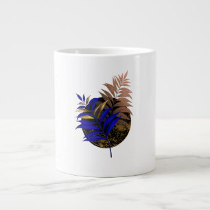 Blauer Farn im schwarzen Kreis Jumbo-Tasse