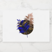 Blauer Farn im schwarzen Kreis Lebensmitteletikett (Einzelnes Label)