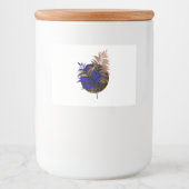 Blauer Farn im schwarzen Kreis Lebensmitteletikett (Vorderseite)