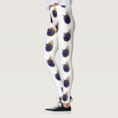Blauer Farn im schwarzen Kreis Leggings (Links)