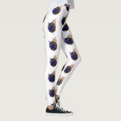 Blauer Farn im schwarzen Kreis Leggings (Rechts)