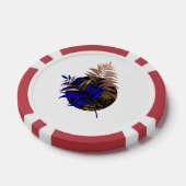 Blauer Farn im schwarzen Kreis Pokerchips (Einzeln)