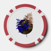 Blauer Farn im schwarzen Kreis Pokerchips (Rückseite)