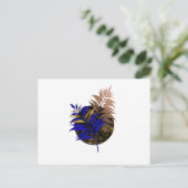 Blauer Farn im schwarzen Kreis Postkarte (Stehend Vorderseite)
