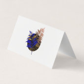 Blauer Farn im schwarzen Kreis Visitenkarten (Rückseite)