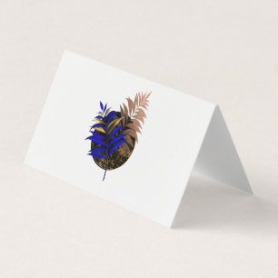 Blauer Farn im schwarzen Kreis Visitenkarten