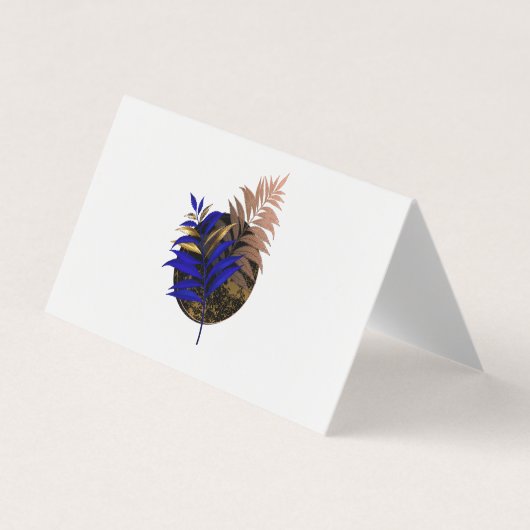 Blauer Farn im schwarzen Kreis Visitenkarten (Vorderseite)