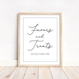 Blauer Favorit und Leckerei Babyduschtenschild Poster