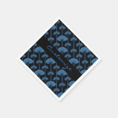 Blauer Federlüfter Muster Napkins Serviette (Ecke)