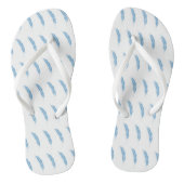 Blauer Federn Flip Flops Badesandalen (Fußbett)