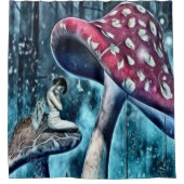 Blauer feenhafter Duschvorhang (Vorderseite)