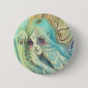 Blauer feenhafter Knopf Button