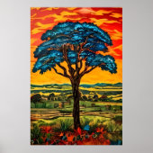 Blauer Feuerbaum Poster (Vorne)