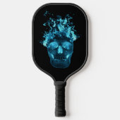 Blauer Feuerflammenschädel Pickleball Schläger (Vorderseite)