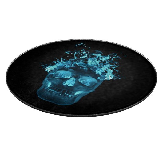Blauer Feuerschädel Schneidebrett (Ecke)