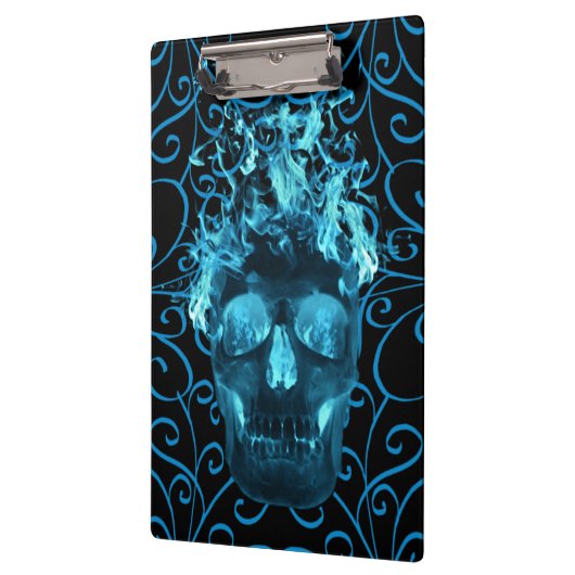 Blauer Feuerschädel - Zwischenablage Klemmbrett (Links)