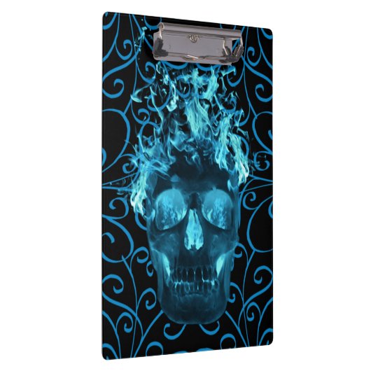 Blauer Feuerschädel - Zwischenablage Klemmbrett (Rechts)