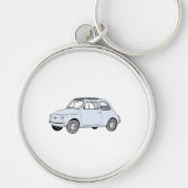Blauer Fiat 500 Topolino Schlüsselanhänger (Vorne)