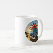Blauer Fiat-Wagen Kaffeetasse (VorderseiteRechts)