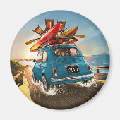 Blauer Fiat Wagen Magnet (Vorne)