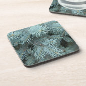 Blauer Fichtenbaum Graublau rustikale Natur Getränkeuntersetzer (Linke Seite)