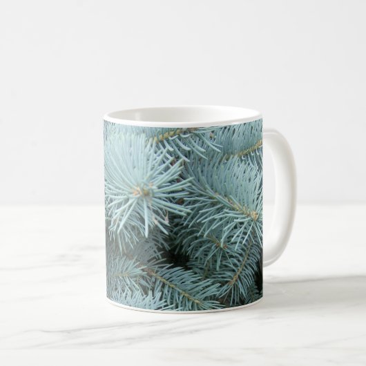 Blauer Fichtengrauer Baum Kaffeetasse (VorderseiteRechts)