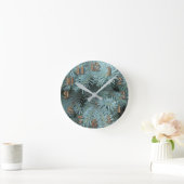 Blauer Fichtengrauer, rustikaler immergrüner Baum Runde Wanduhr (Zuhause)