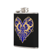 Blauer Filigree Herzflasche Flachmann (Links)