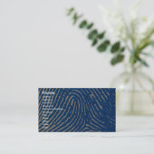 Blauer Fingerabdruck vergrößert Visitenkarte (Stehend Vorderseite)