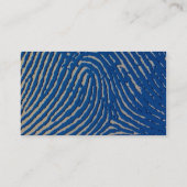 Blauer Fingerabdruck vergrößert Visitenkarte (Rückseite)
