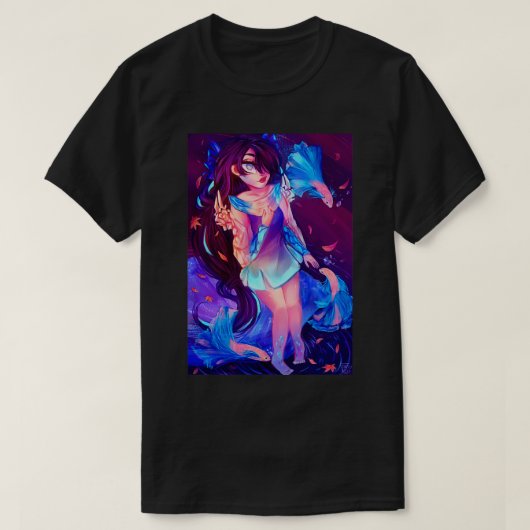 Blauer Fisch 4 1 T-Shirt (Design vorne)