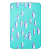 Blauer Fisch auf Türkis Badematte (Vorderseite Vertikal)