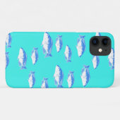 Blauer Fisch auf Türkis Case-Mate iPhone Hülle (Rückseite (Horizontal))