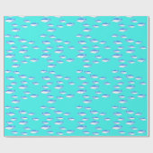 Blauer Fisch auf Türkis Geschenkpapier (Flach)