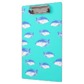 Blauer Fisch auf Türkis Klemmbrett (Links)