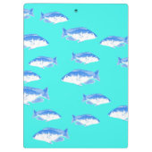 Blauer Fisch auf Türkis Klemmbrett (Rückseite)