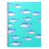 Blauer Fisch auf Türkis Notizblock (Vorderseite)